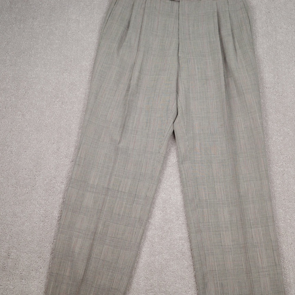Jos A Bank Executive Suit Men 40R 31W 31L‎ Black Red Houndstooth Plaid Classic - Picture 9 of 16